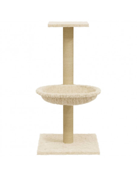 Albero per Gatti con Palo Tiragraffi in Sisal Crema 74 cm