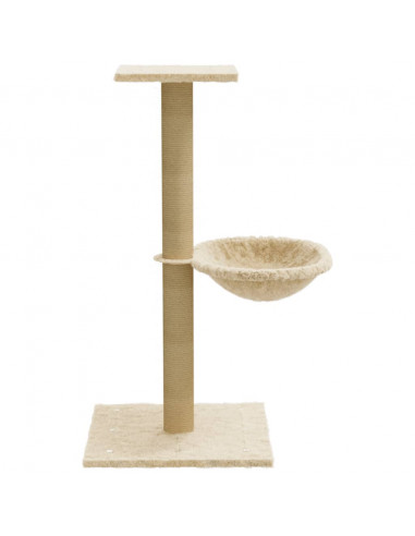 Albero per Gatti con Palo Tiragraffi in Sisal Crema 74 cm