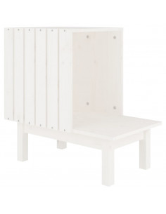 Casetta per Gatti Bianca 60x36x60 cm in Legno Massello di Pino 2