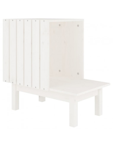 Casetta per Gatti Bianca 60x36x60 cm in Legno Massello di Pino