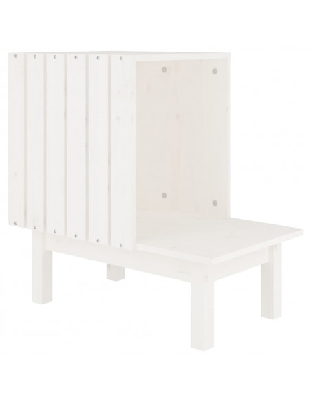 Casetta per Gatti Bianca 60x36x60 cm in Legno Massello di Pino