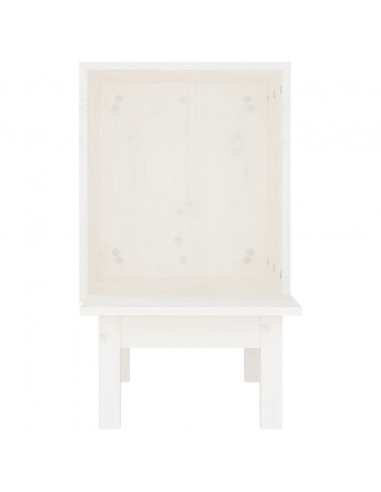 Casetta per Gatti Bianca 60x36x60 cm in Legno Massello di Pino