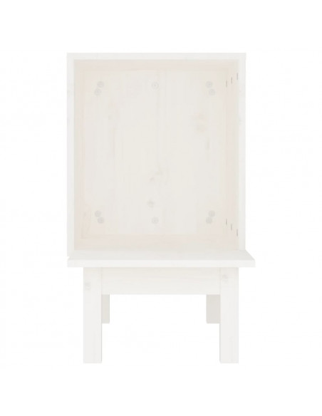 Casetta per Gatti Bianca 60x36x60 cm in Legno Massello di Pino