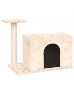 Albero per Gatti con Tiragraffi in Sisal Crema 51 cm 2