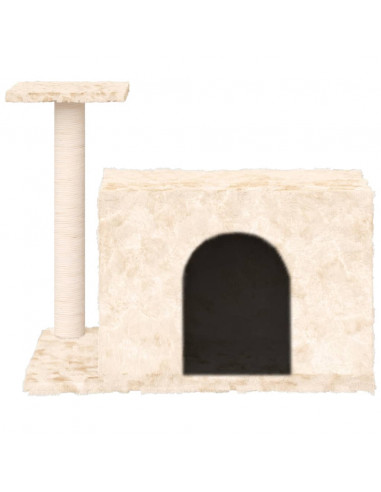 Albero per Gatti con Tiragraffi in Sisal Crema 51 cm