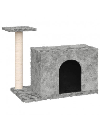 Albero per Gatti con Tiragraffi in Sisal Grigio Chiaro 51 cm