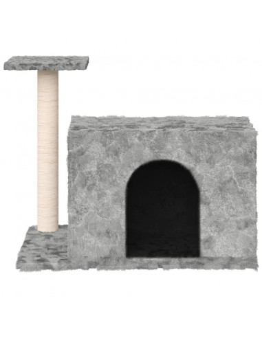 Albero per Gatti con Tiragraffi in Sisal Grigio Chiaro 51 cm