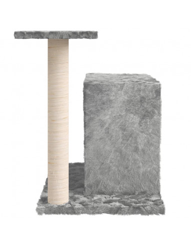 Albero per Gatti con Tiragraffi in Sisal Grigio Chiaro 51 cm