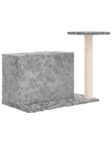 Albero per Gatti con Tiragraffi in Sisal Grigio Chiaro 51 cm
