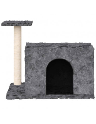Albero per Gatti con Tiragraffi in Sisal Grigio Scuro 51 cm