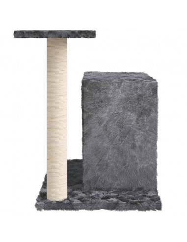 Albero per Gatti con Tiragraffi in Sisal Grigio Scuro 51 cm