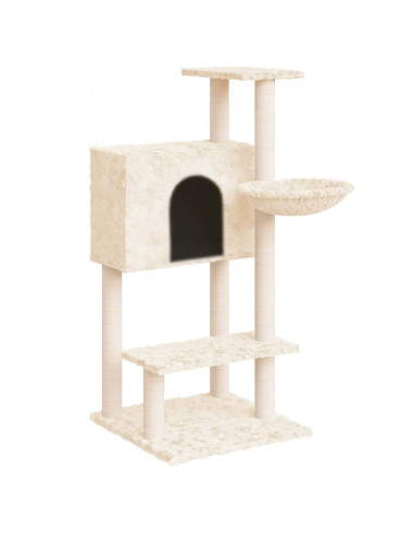 Albero per Gatti con Tiragraffi in Sisal Crema 108,5 cm