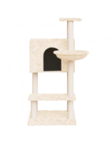 Albero per Gatti con Tiragraffi in Sisal Crema 108,5 cm