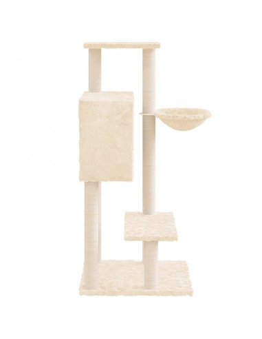Albero per Gatti con Tiragraffi in Sisal Crema 108,5 cm