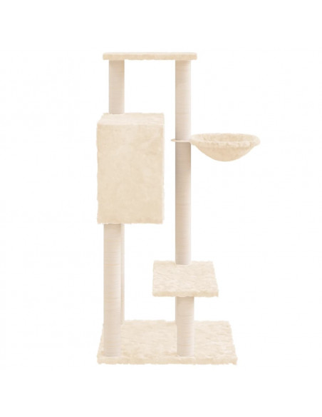 Albero per Gatti con Tiragraffi in Sisal Crema 108,5 cm