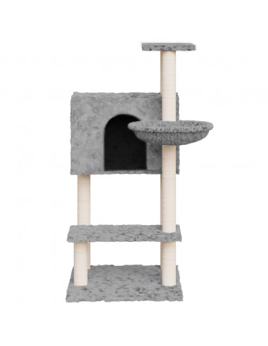 Albero per Gatti con Tiragraffi in Sisal Grigio Chiaro 108,5 cm
