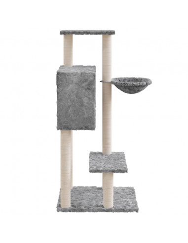 Albero per Gatti con Tiragraffi in Sisal Grigio Chiaro 108,5 cm