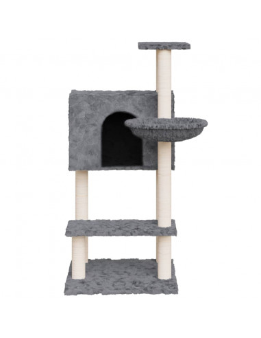 Albero per Gatti con Tiragraffi in Sisal Grigio Scuro 108,5 cm