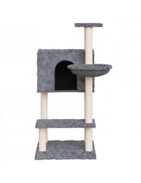Albero per Gatti con Tiragraffi in Sisal Grigio Scuro 108,5 cm