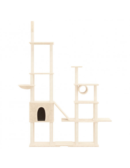 Albero per Gatti con Tiragraffi in Sisal Crema 279 cm