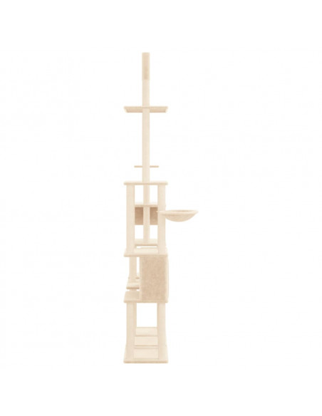 Albero per Gatti con Tiragraffi in Sisal Crema 279 cm