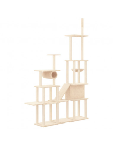 Albero per Gatti con Tiragraffi in Sisal Crema 279 cm