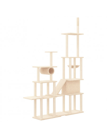 Albero per Gatti con Tiragraffi in Sisal Crema 279 cm
