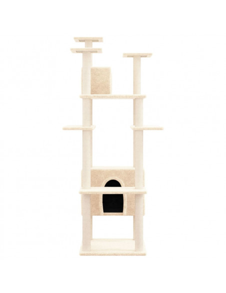 Albero per Gatti con Tiragraffi in Sisal Crema 162 cm