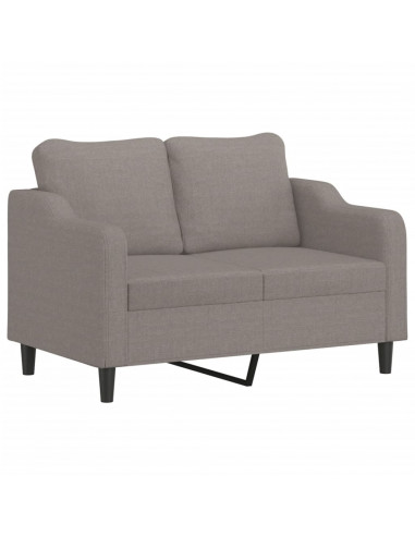 Set di Divani 2 pz con Cuscini Tortora in Tessuto