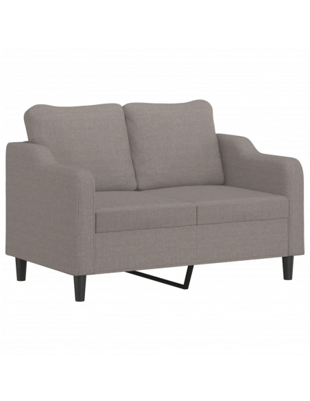 Set di Divani 2 pz con Cuscini Tortora in Tessuto