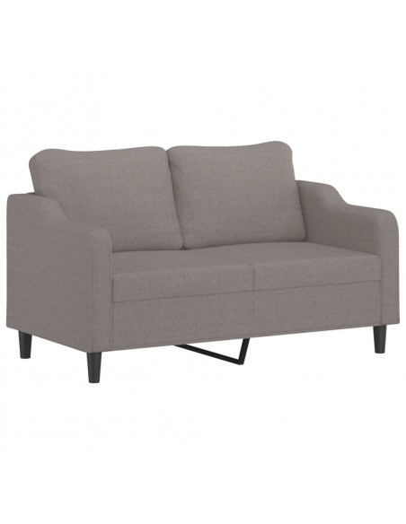 Set di Divani 2 pz con Cuscini Tortora in Tessuto