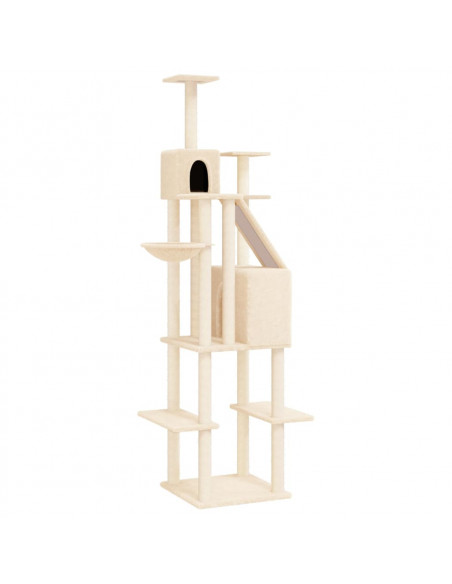Albero per Gatti con Tiragraffi in Sisal Crema 201 cm