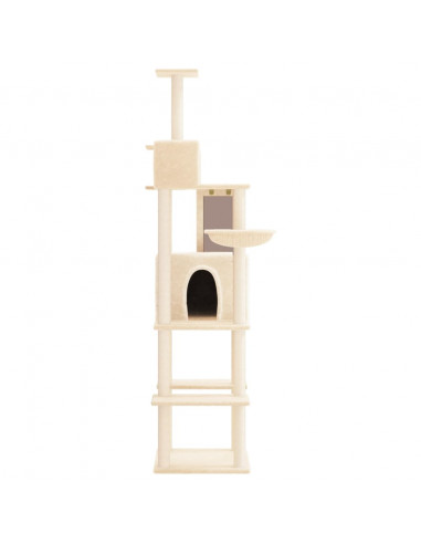 Albero per Gatti con Tiragraffi in Sisal Crema 201 cm