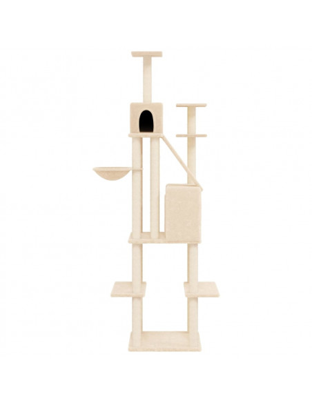 Albero per Gatti con Tiragraffi in Sisal Crema 201 cm