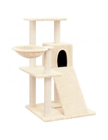 Albero per Gatti con Tiragraffi in Sisal Crema 82 cm