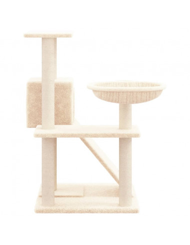 Albero per Gatti con Tiragraffi in Sisal Crema 82 cm