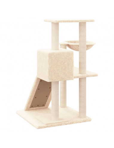 Albero per Gatti con Tiragraffi in Sisal Crema 82 cm