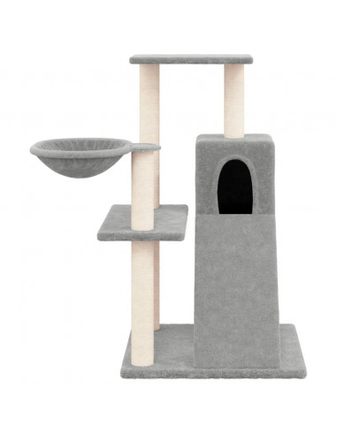 Albero per Gatti con Tiragraffi in Sisal Grigio Chiaro 82 cm