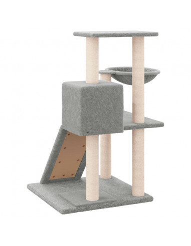 Albero per Gatti con Tiragraffi in Sisal Grigio Chiaro 82 cm