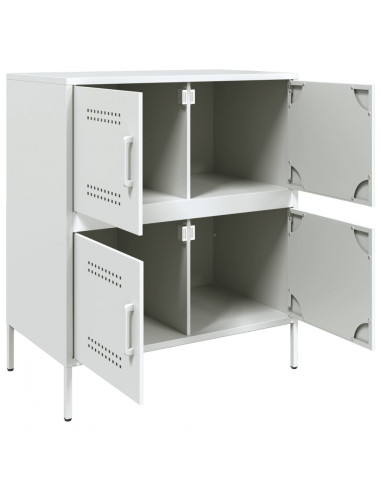 Credenza Bianca 68x39x79 cm in Acciaio