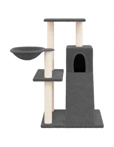 Albero per Gatti con Tiragraffi in Sisal Grigio Scuro 82 cm