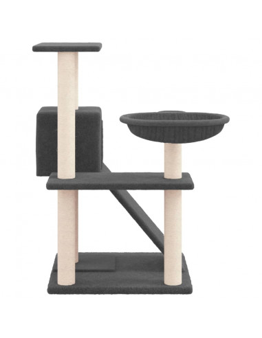 Albero per Gatti con Tiragraffi in Sisal Grigio Scuro 82 cm
