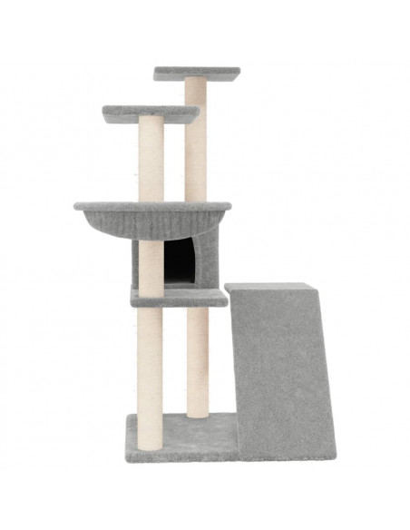 Albero per Gatti con Tiragraffi in Sisal Grigio Chiaro 94 cm