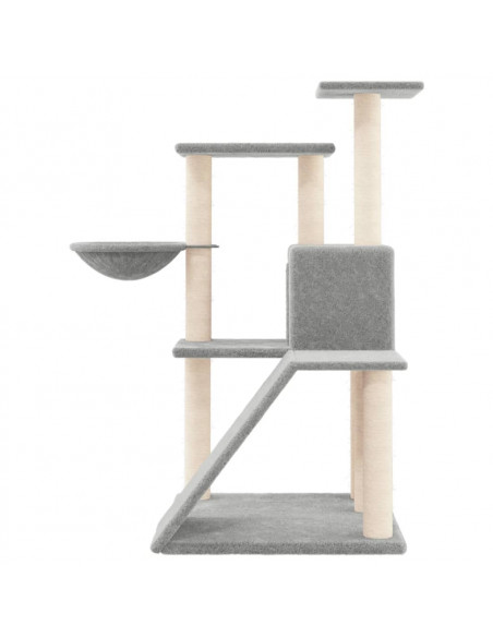 Albero per Gatti con Tiragraffi in Sisal Grigio Chiaro 94 cm