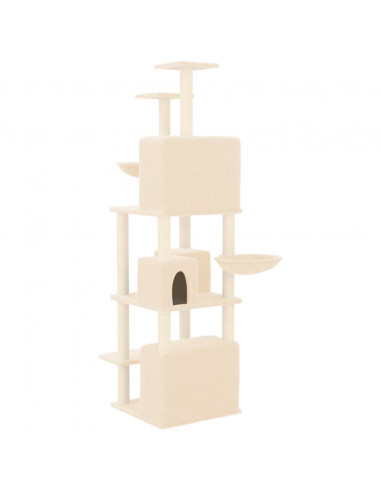 Albero per Gatti con Tiragraffi in Sisal Crema 180 cm
