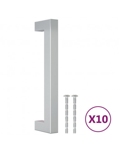 Maniglie per Mobili 10pz Argento 128mm in Acciaio Inox