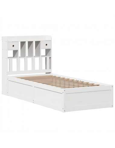 Giroletto senza Materasso Bianco 90x200 cm Legno Massello Pino