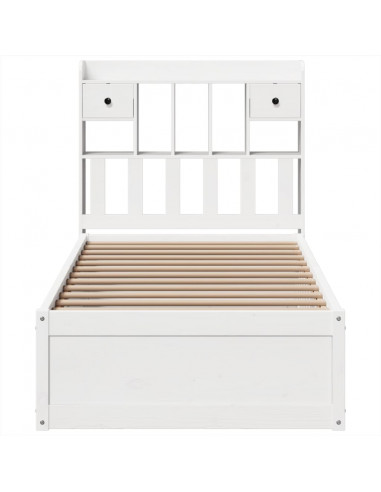 Giroletto senza Materasso Bianco 90x200 cm Legno Massello Pino