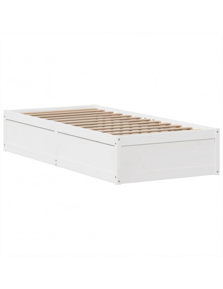 Giroletto senza Materasso Bianco 90x200 cm Legno Massello Pino