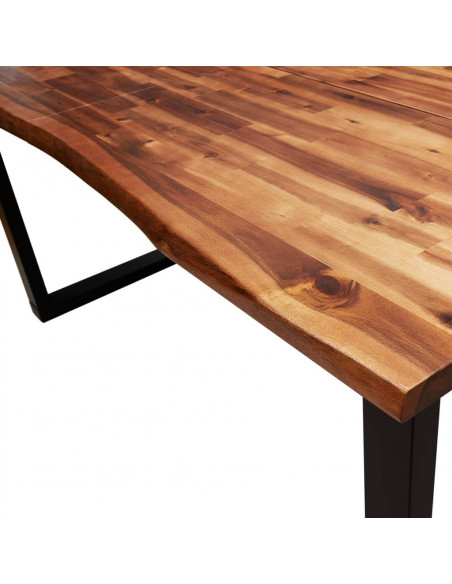 Set da Pranzo 3 pz con Bordi Vivi in Legno Massello di Acacia